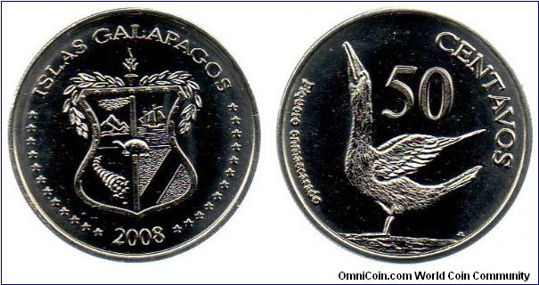 Galapagos Islands 2008 50 centavos
