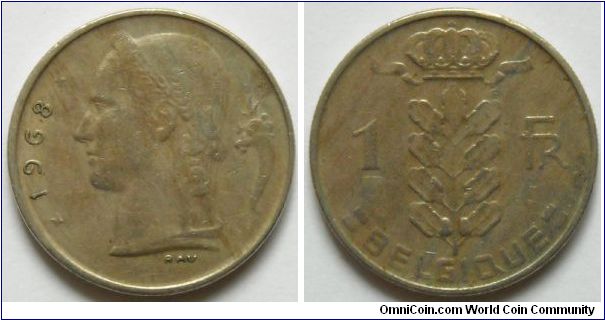 1 franc.
1968, Belgique