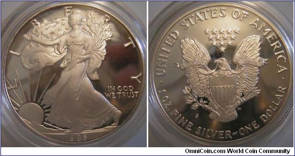 1986-S proof American Silver Eagle - USA