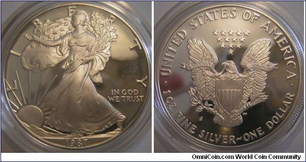 1987-S proof American Silver Eagle - USA