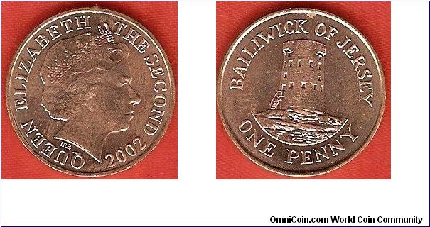 1 penny
Le Hocq Watchtower, St.Clement
Elizabeth II by Ian Rank-Broadley
copper-plated steel