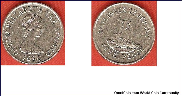 5 pence
Seymour Tower, Grouville, L'Avathison
Elizabeth II by Arnold Machin
copper-nickel