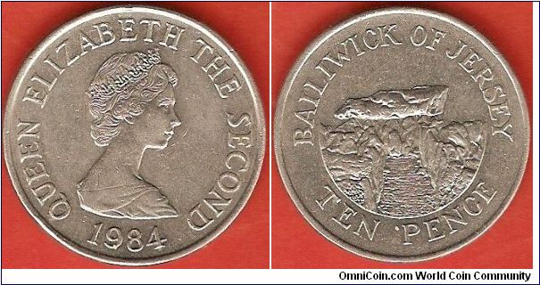 10 pence
La Houque Bie, Faldouet, St. Martin
Elizabeth II by Arnold Machin
copper-nickel