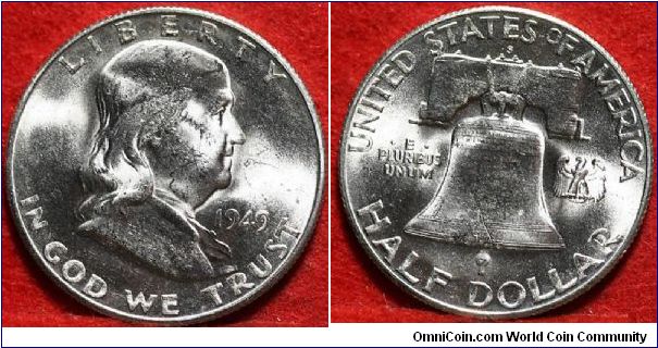 1949-S Franklin Half $ Choice BU.