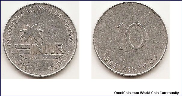 10 Centavos
KM#416
Visitor's coinage
Aluminum Obv: Palm tree within logo, date below Rev: Denomination