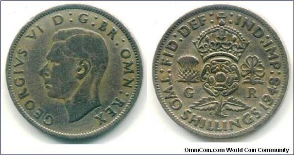 two shillings
28.5mm diameter