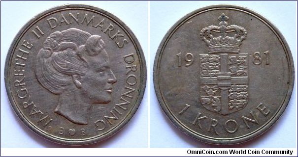 1 krone.
1981, Initials B/B
