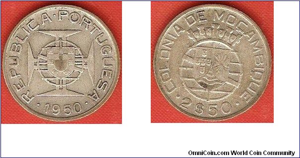 Portuguese Colony
2 1/2 escudo
0.650 silver