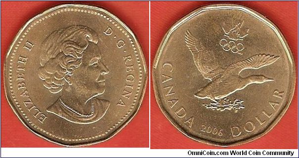 One dollar
Olympic loonie
Elizabeth II by Susanna Blunt