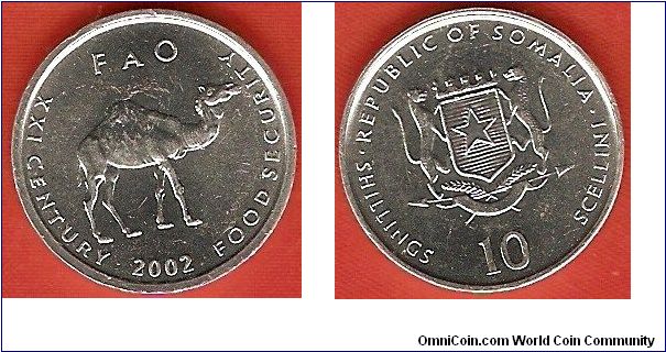 10 shillings / scellini
F.A.O. issue / Camel
aluminum