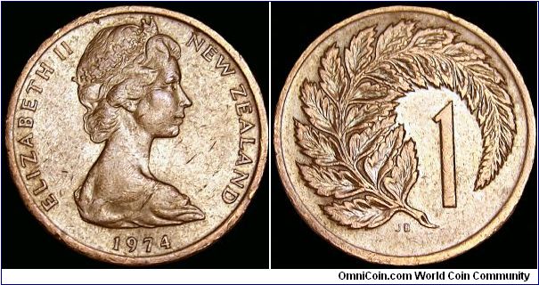 New Zealand - 1 Cent - 1974 - Weight 2,05 gr - Bronze - Size 17,5 mm - Ruler / Elizabeth II - Designer Obverse / Arnold Machin - Designer Reverse / James Berry - Mintage 35 035 000 - Edge : Plain - Reference KM# 31.1