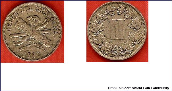Republica Mexicana
II centavos
crossed bow and quiver
copper-nickel