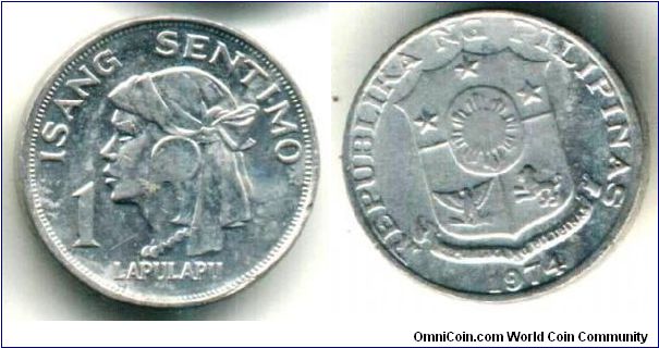 1974 Philippines One centavo coin
15mm diameter
Aluminum