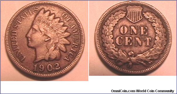 Indian Head Cent, Bronze, F-15