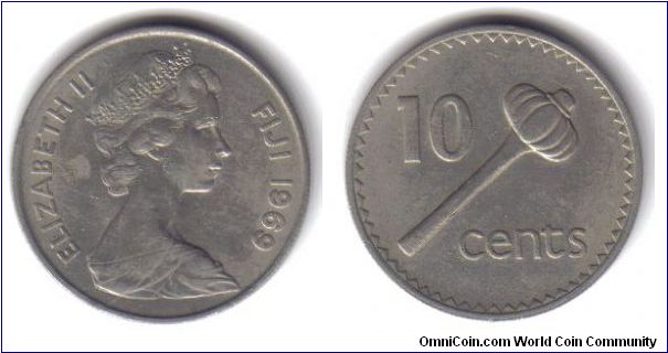 Fiji, 1969, 10 Cents