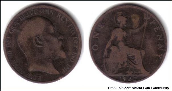 Great Britain, 1 Penny, High sea level version, 1902