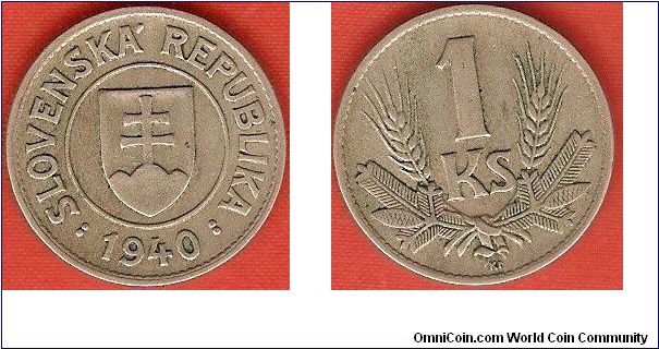 1 koruna 
copper-nickel