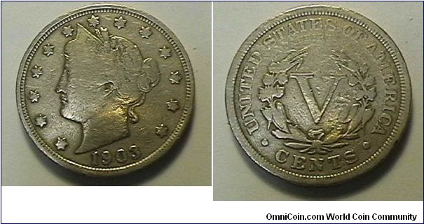 Liberty Head Nickel, copper-nickel, VG-8