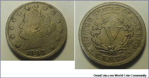 Liberty Head Nickel, copper-nickel, VG-10