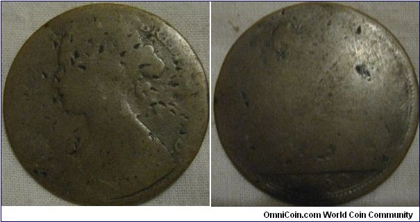1860 penny, worn grade, possibly identifiable