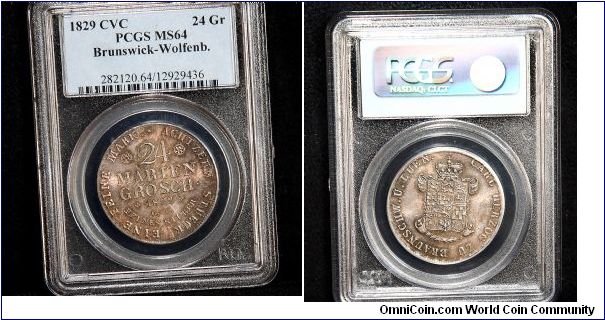 1829 Brunswick-Wolfenbuttel 2/3 Taler (24G)

MS-64