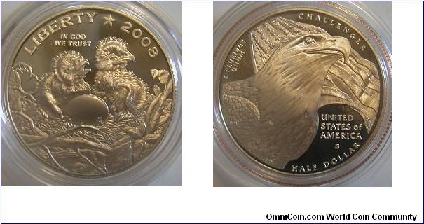 2008-S proof commemorative half dollar - USA. Subject: Bald eagle