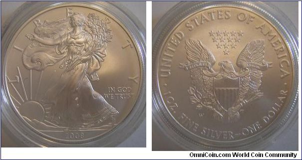 2008-W Silver American Eagle - USA