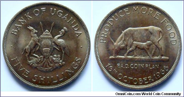 5 shillings.
1968, F.A.O. Coin Plan. 
(16 october 1968)