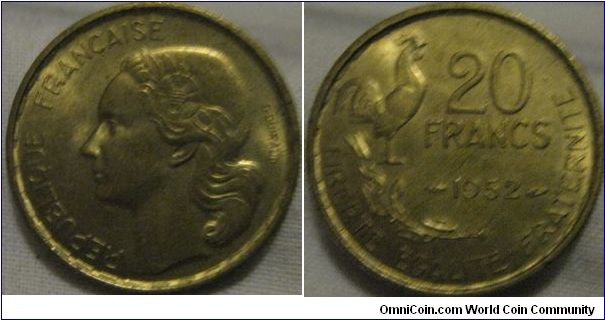 goregous full lustre 1952 20 francs