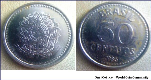 Nice Brazil Nickel
50 centavos
21mm diameter