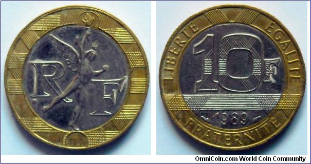 10 francs.
1989