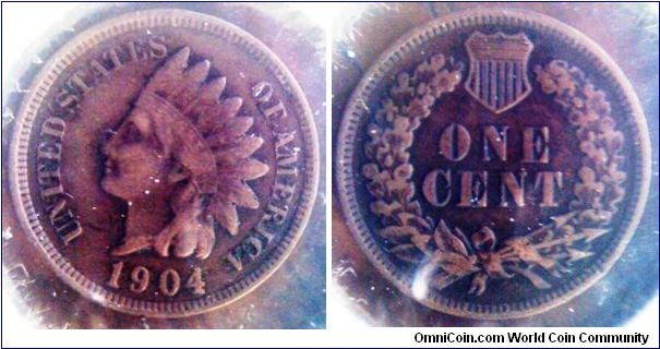 Indian One Cent USA copper coin 
19mm diameter 
thanks MarcR!