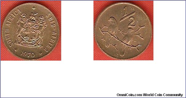 1/2 cent
national arms, bilingual
sparrows