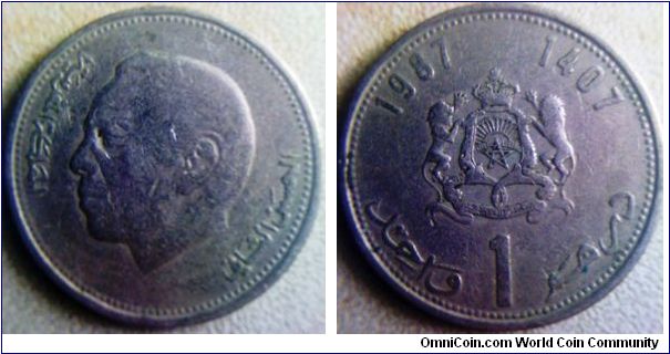 Morocco coin 
1 Dirham 
24mm diameter