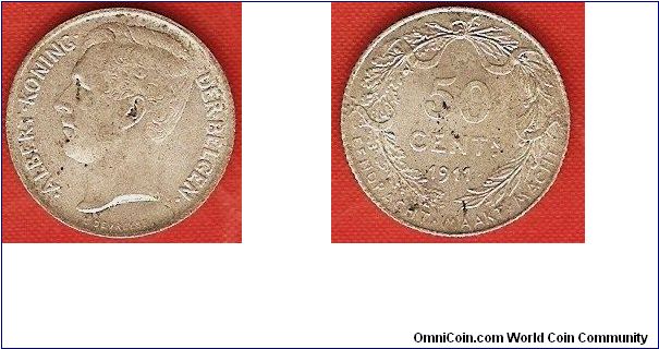 50 centimes
Albert I
Flemish legend
0.835 silver