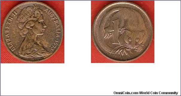 1 cent
Elizabeth II by Arnold Machin
feather-tailed glider
bronze