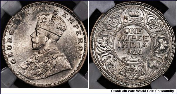 1920 (C) NGC MS62 INDIA RUPEE