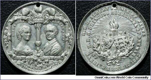 Albert Edward & Alexandra Marriage Medal 1863. BHM#2772 WM. 39mm N