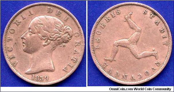 Half Penny.
Victoria (1837-1901) Queen.
Mintage 214,000 units.


Cu.