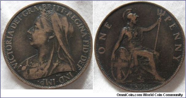 1898 penny, EF grade