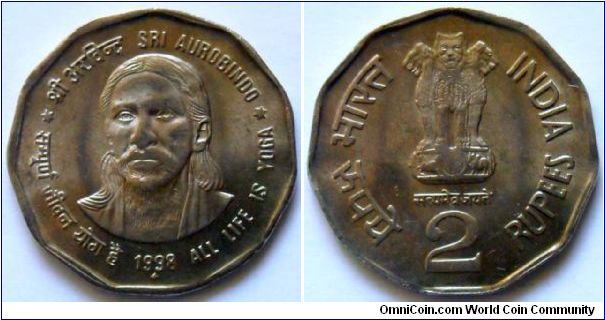 2 rupees.
1998, Sri Aurobindo