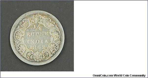 1/4 rupee - India - 1862
