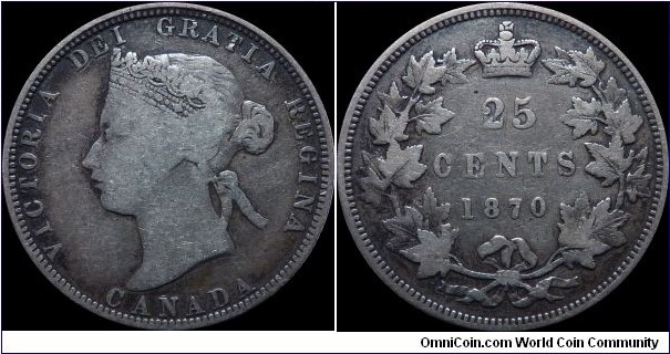 25 Cents(First year the Canadian Quarter was minted) - Mintage: 900,000