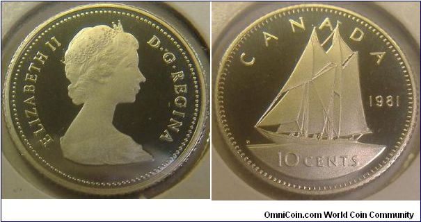 1981 proof 10 cents - Canada