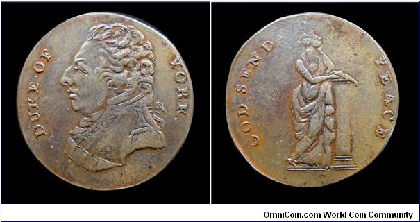 The Duke of York - Halfpenny token - mm29 copper