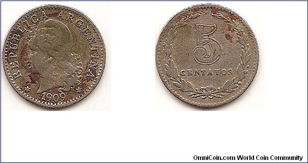 5 Centavos
KM#34
2.0000 g., Copper-Nickel, 17.3 mm. Obv: Capped liberty head left Rev: Denomination within wreath