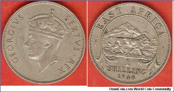 1 shilling
George VI by Percy Metcalfe
title without INDIAE IMPERATOR
copper-nickel
British Royal Mint