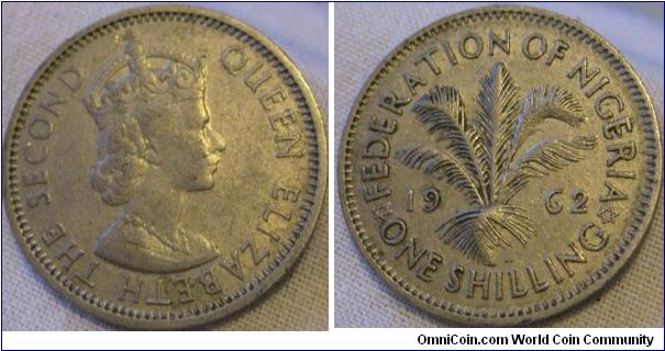 1962 nigerian shilling bright coin