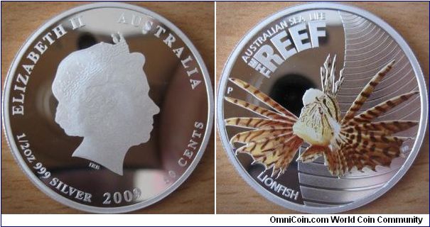 50 Cents - Lionfish - 15.57 g Ag .999 Proof - mintage 10,000