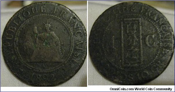 indo-china 1 centime A, pretty battered
